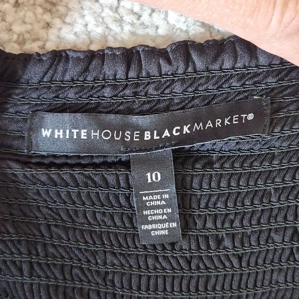 White House Black Market halter chiffon flowy palm leaf maxi dress size 10 - Picture 2 of 11